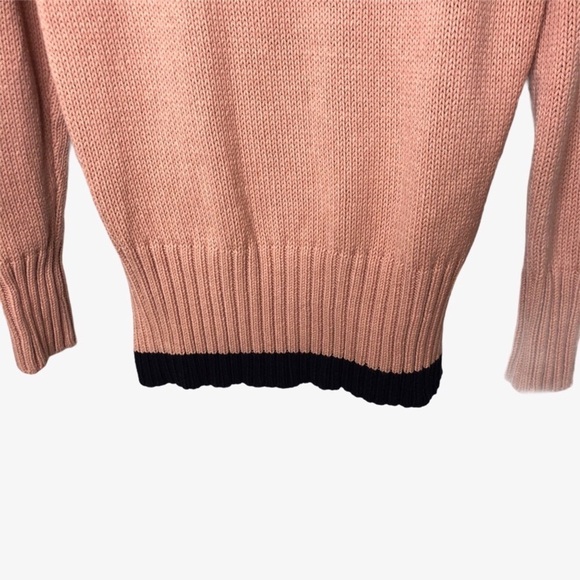 360 Sweater Women’s Barbara V Neck Pullover Sweater Stripe Sleeve Size Small - Picture 8 of 11